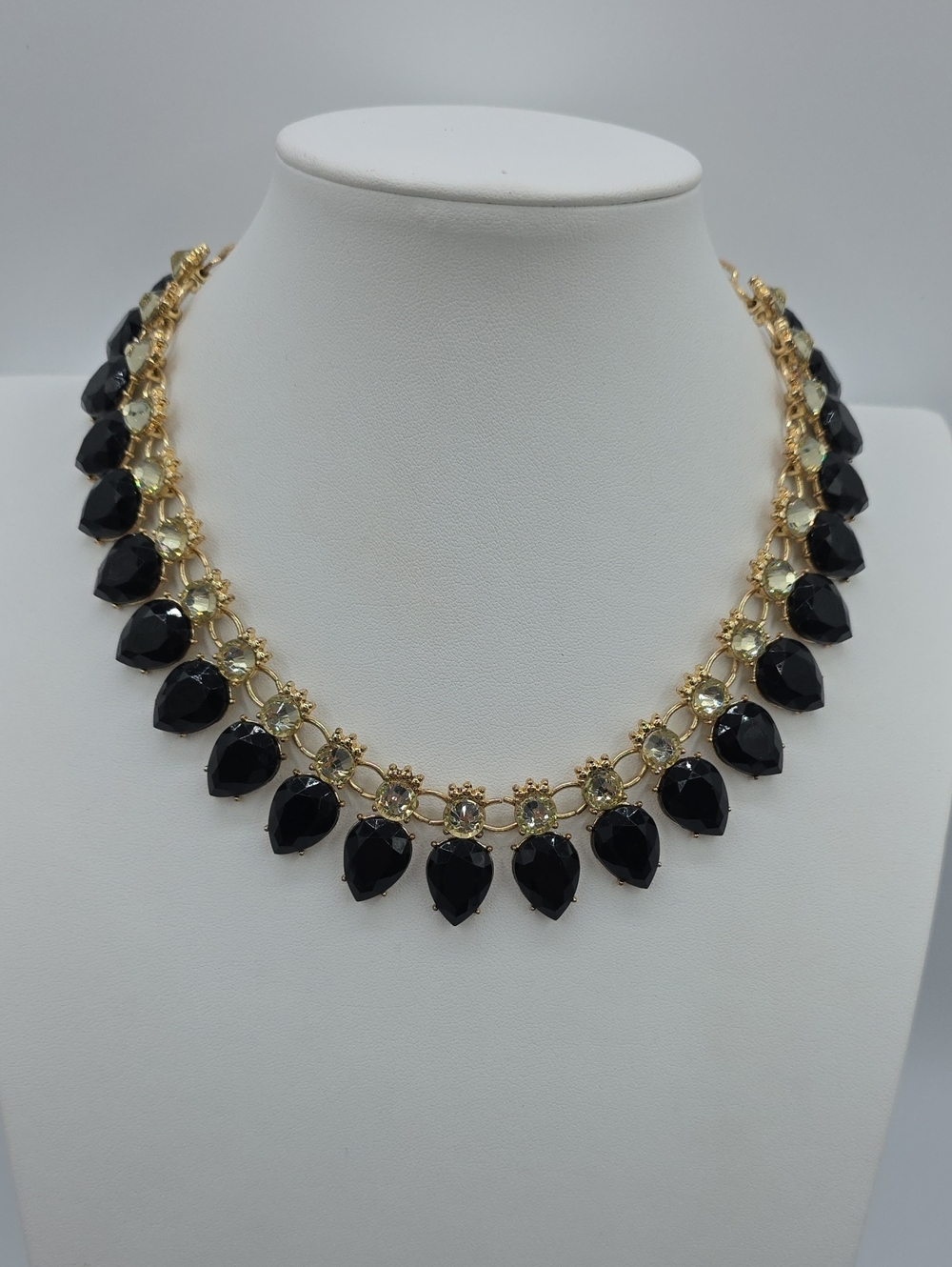 INC International Concepts Gold-Tone Necklace with Black Teardrop Stones